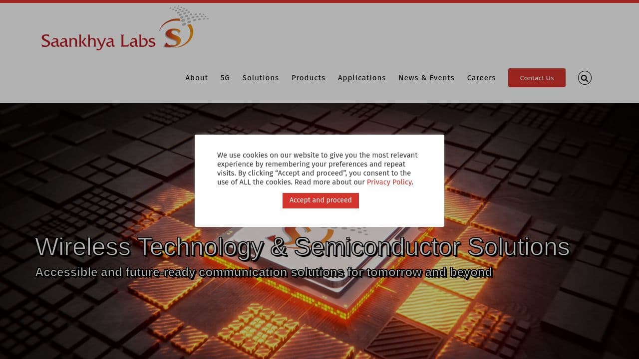 Saankhya Labs Pvt Ltd website screenshot