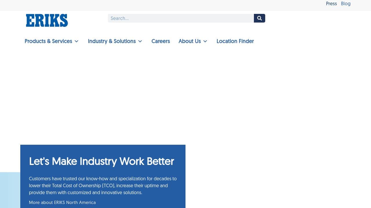 ERIKS North America website screenshot