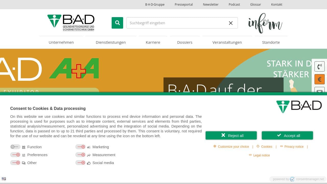 BAD GmbH website screenshot