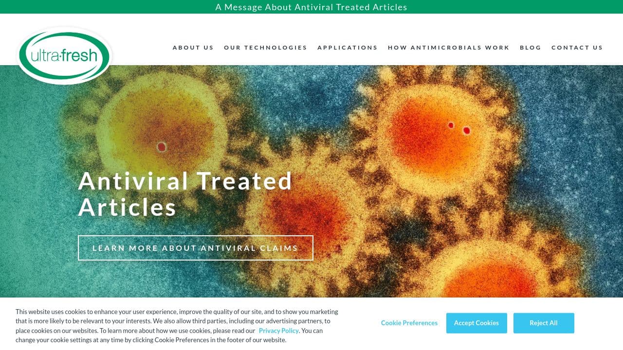 Ultra-Fresh website screenshot