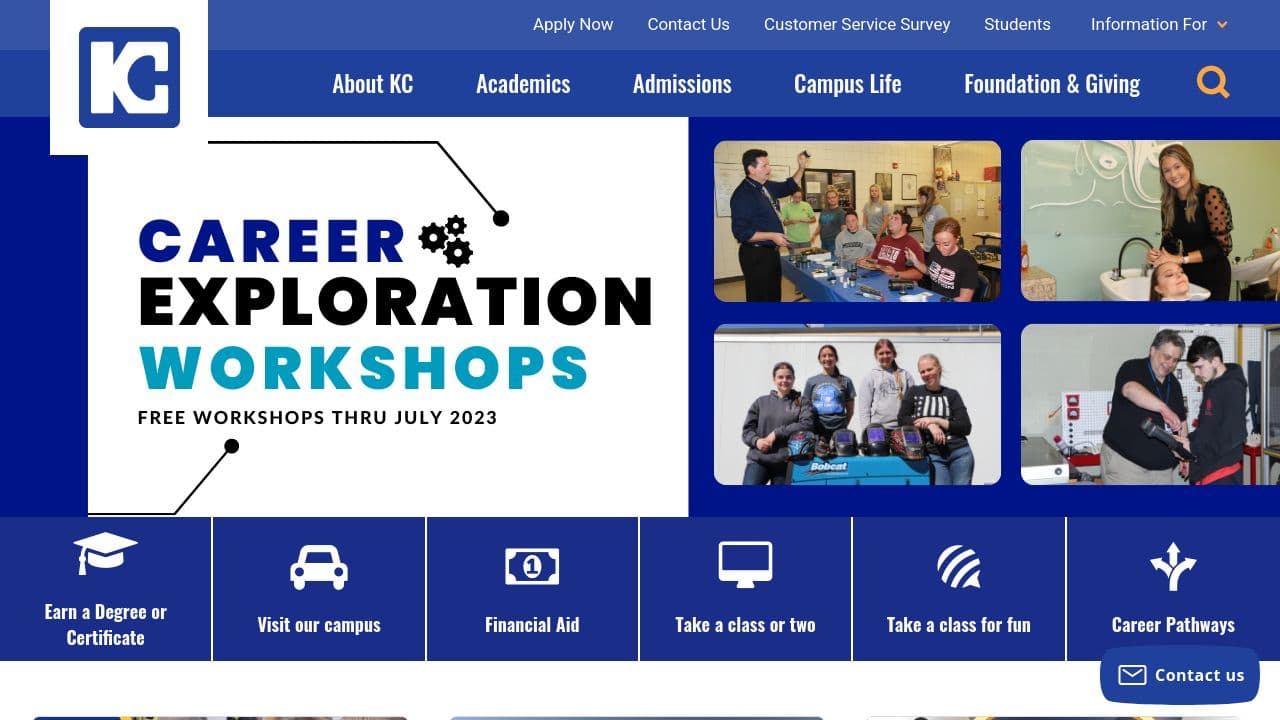 Kaskaskia College website screenshot