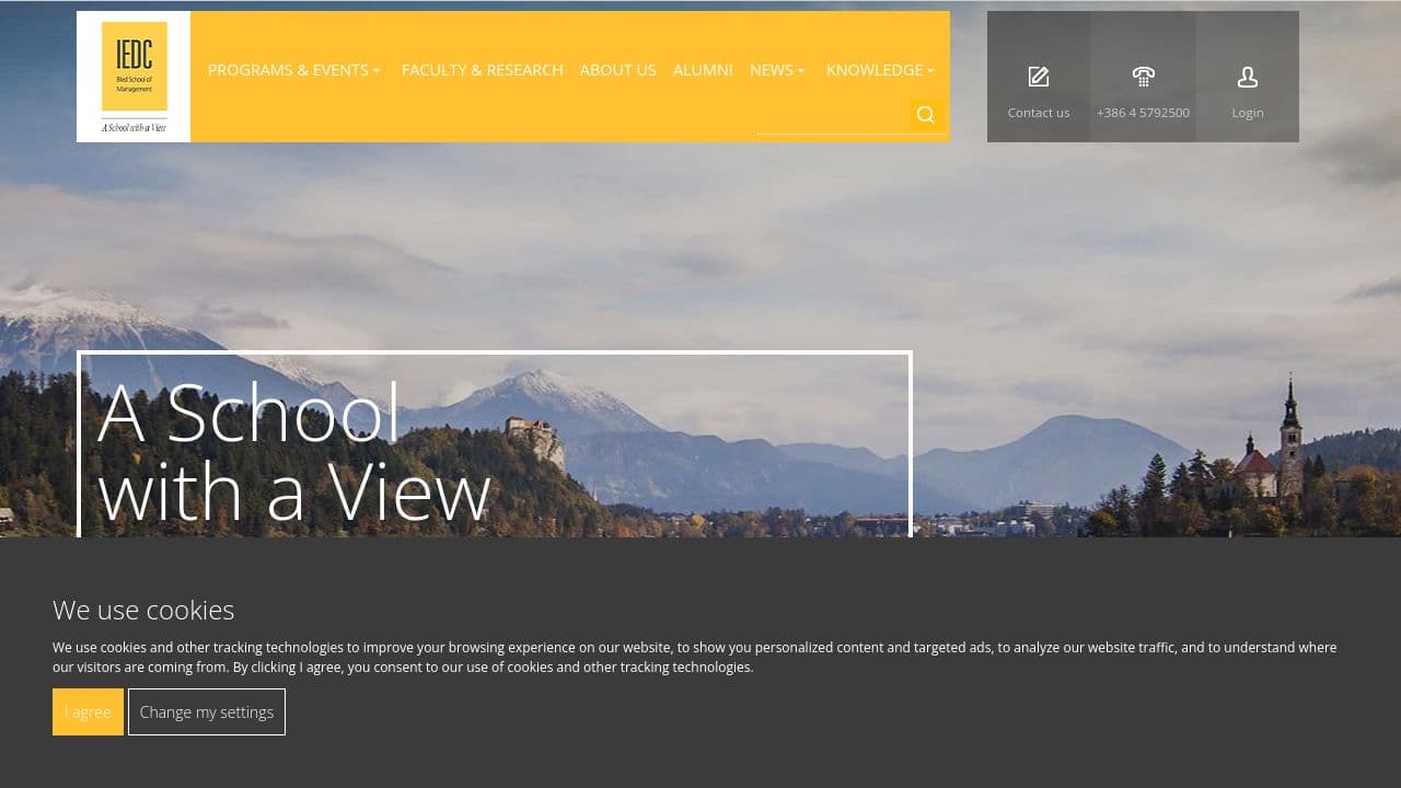 iedc-bled school of management website screenshot