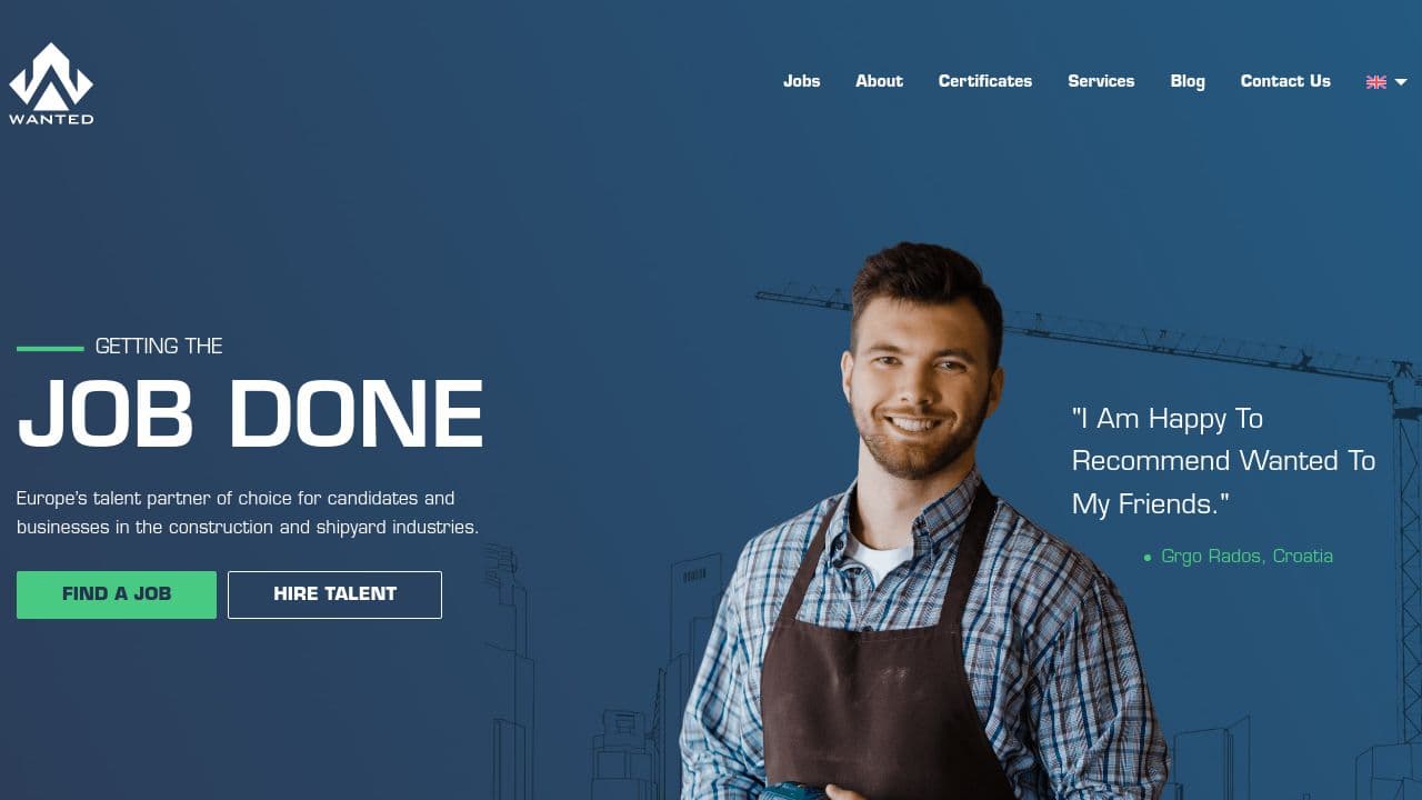 WANTED website screenshot