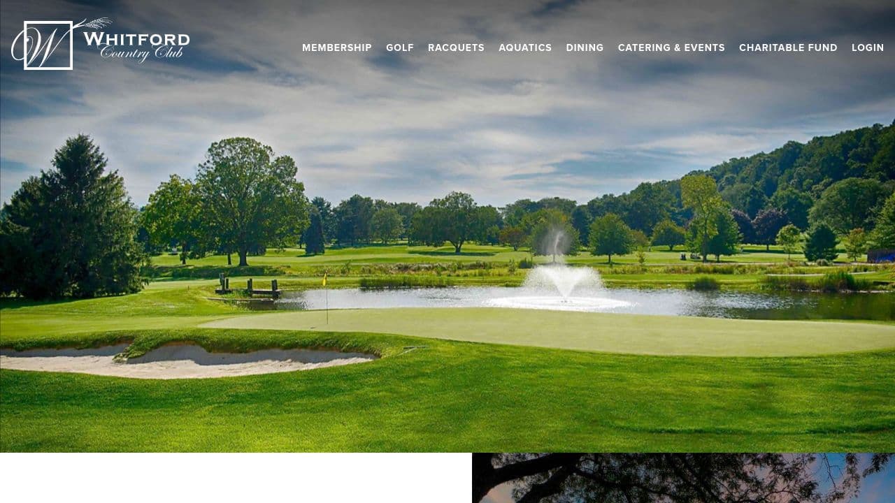 Whitford Country Club website screenshot