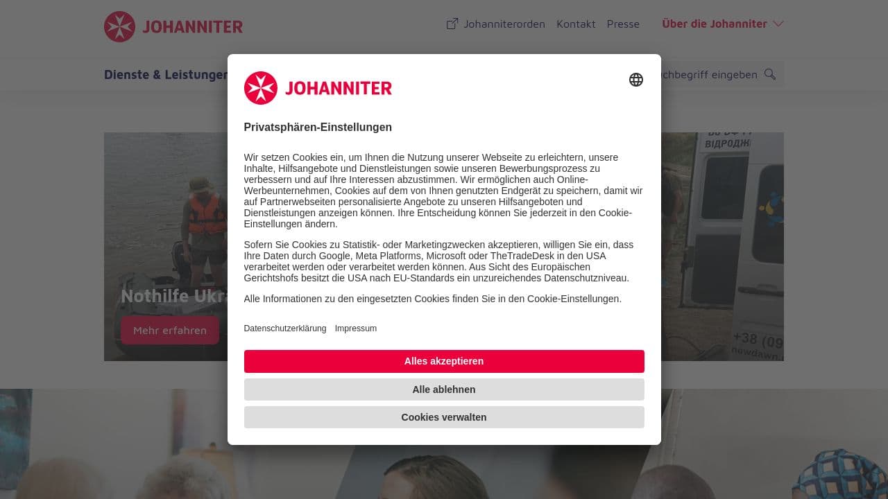 Johanniter Competence Center GmbH website screenshot
