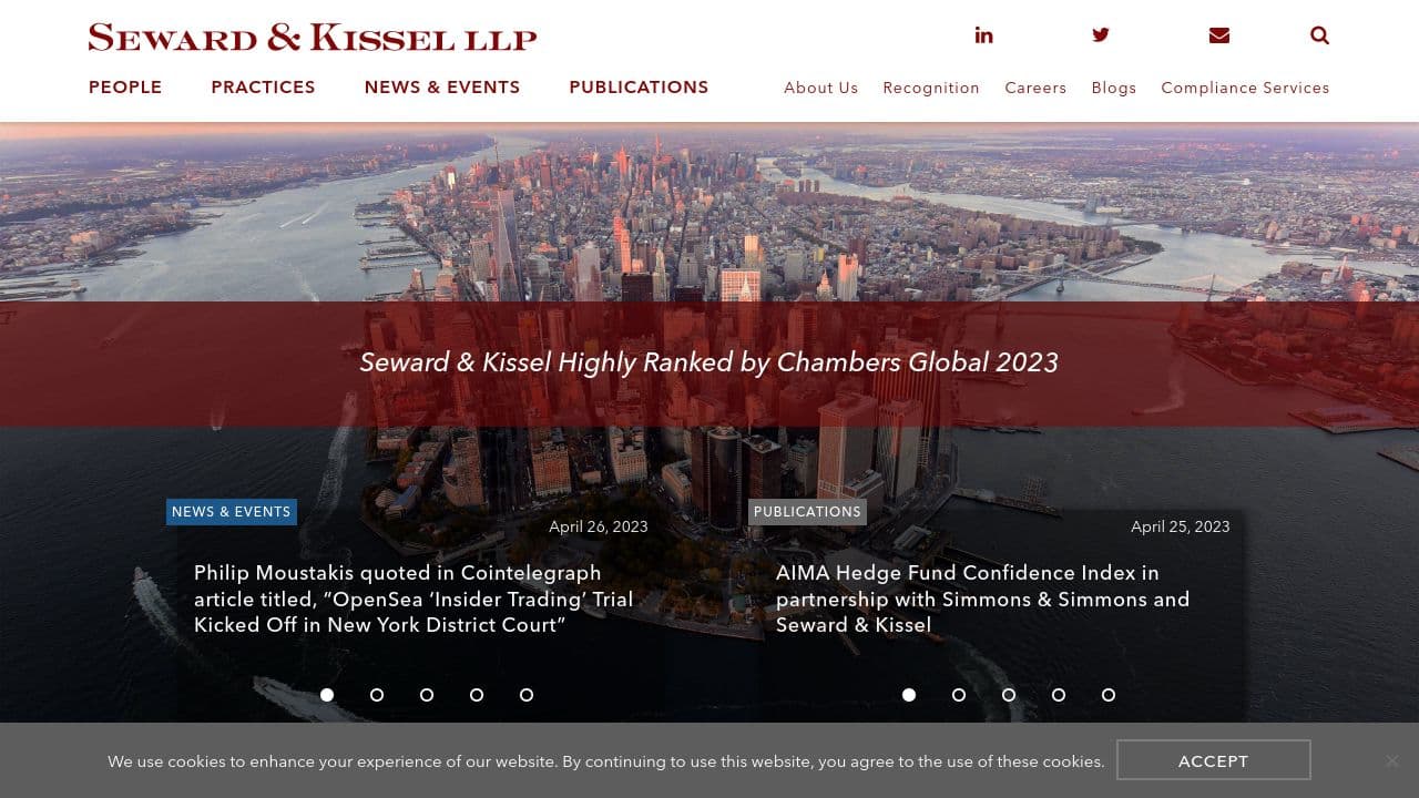 Seward & Kissel LLP website screenshot