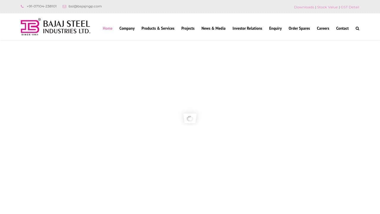 BAJAJ STEEL INDUSTRIES LIMITED website screenshot