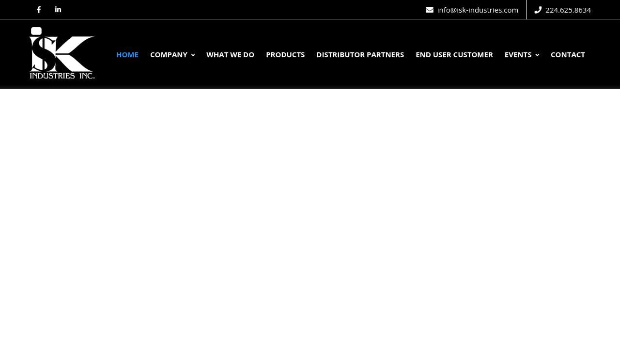 ISK Industries website screenshot