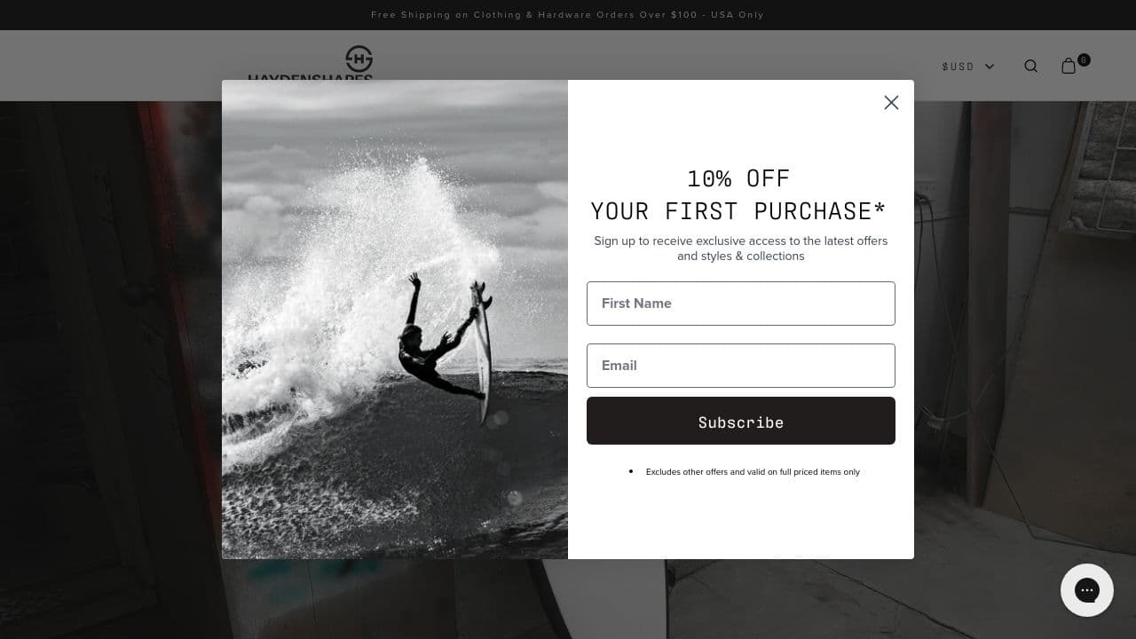 HAYDENSHAPES website screenshot