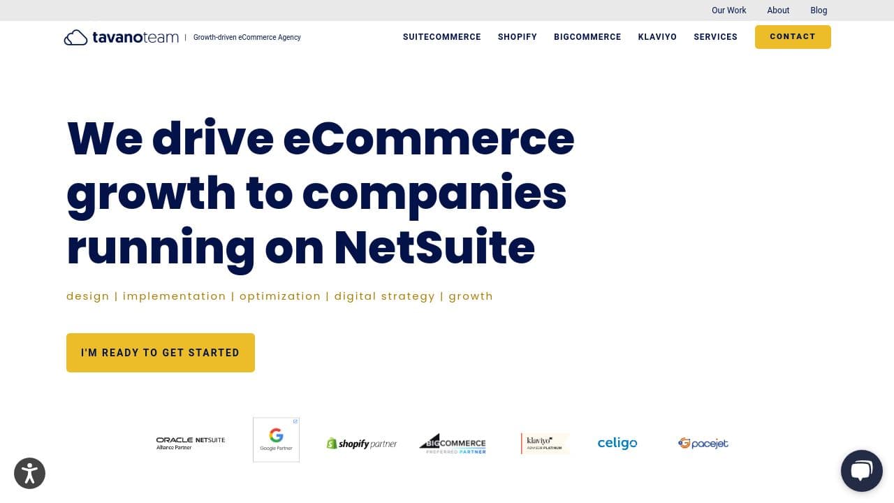 Tavano Team | #1 NetSuite eCommerce Agency website screenshot