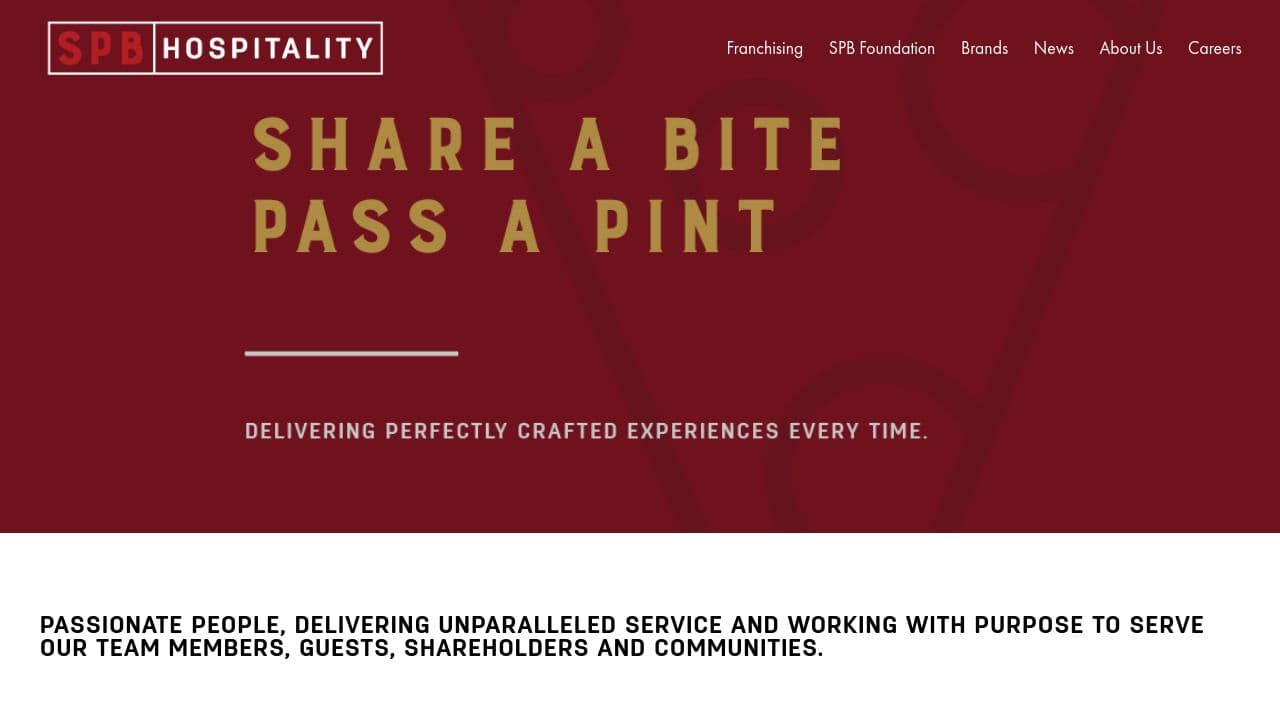 SPB Hospitality website screenshot