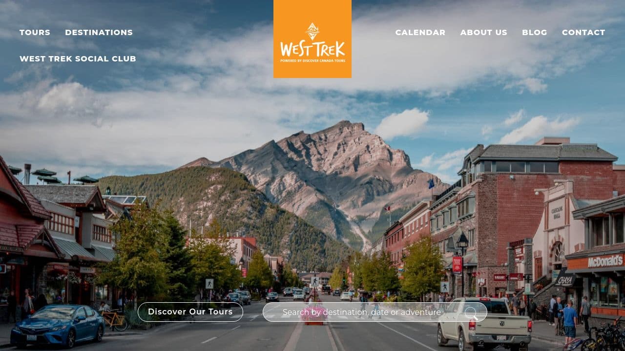 West Trek Tours website screenshot