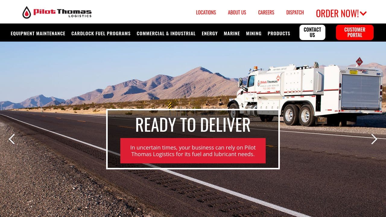 Pilot Thomas Logistics website screenshot
