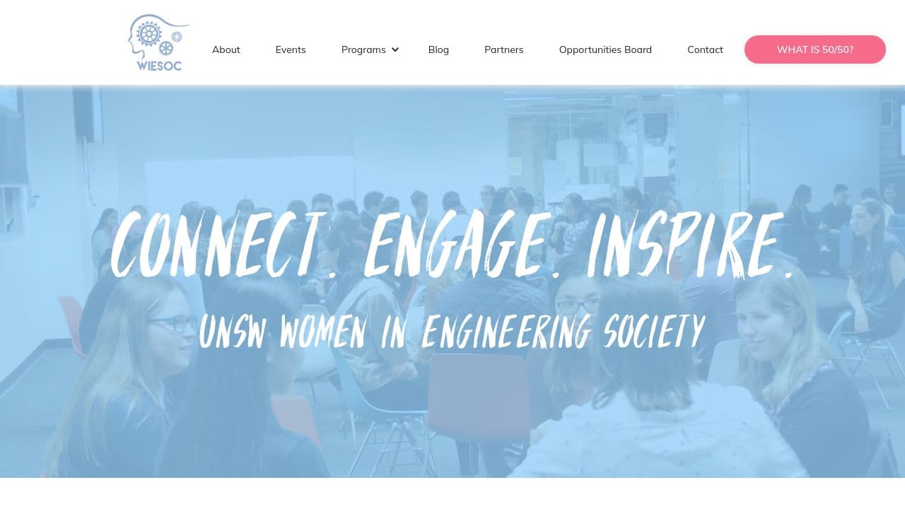 UNSW Women in Engineering Society  website screenshot