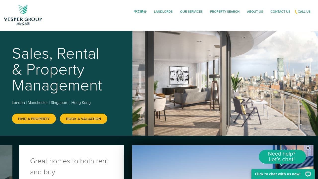 Vesper Group website screenshot