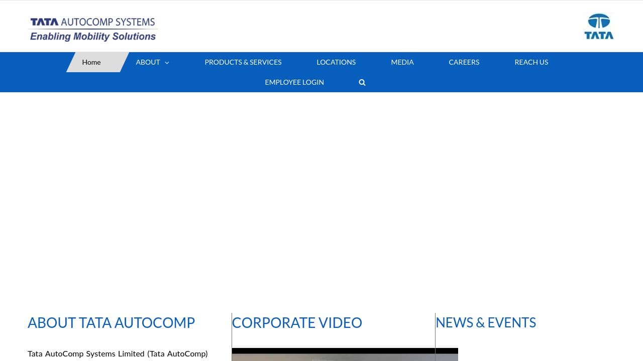 TATA AutoComp Systems Ltd website screenshot