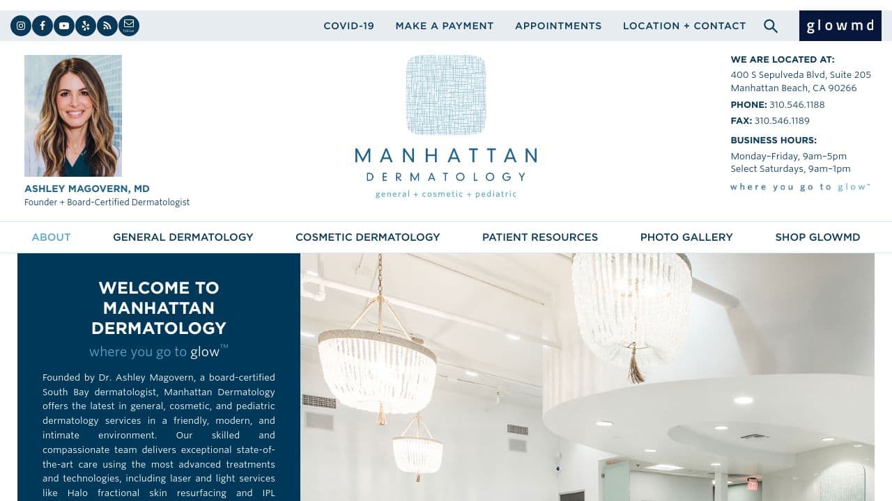 Manhattan Dermatology - Manhattan Beach,CA website screenshot