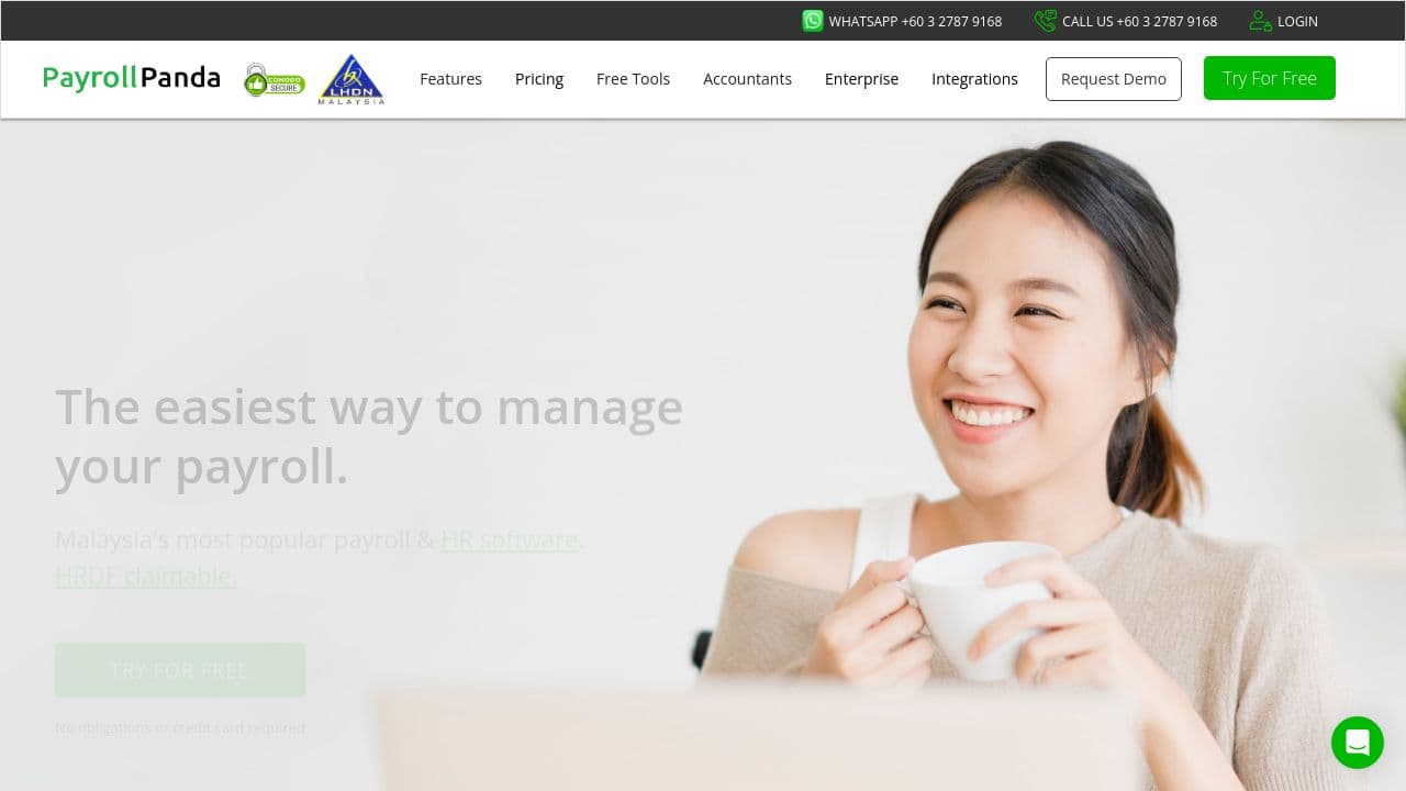 PayrollPanda website screenshot