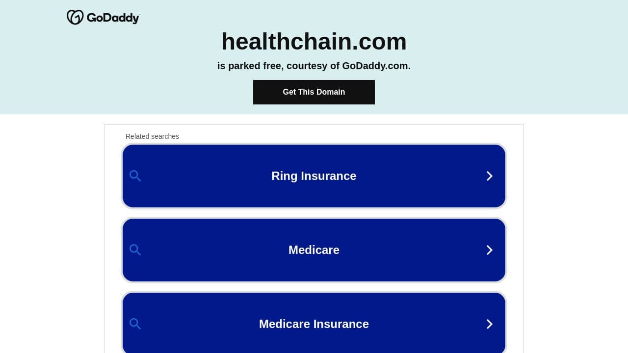 HealthChain website screenshot