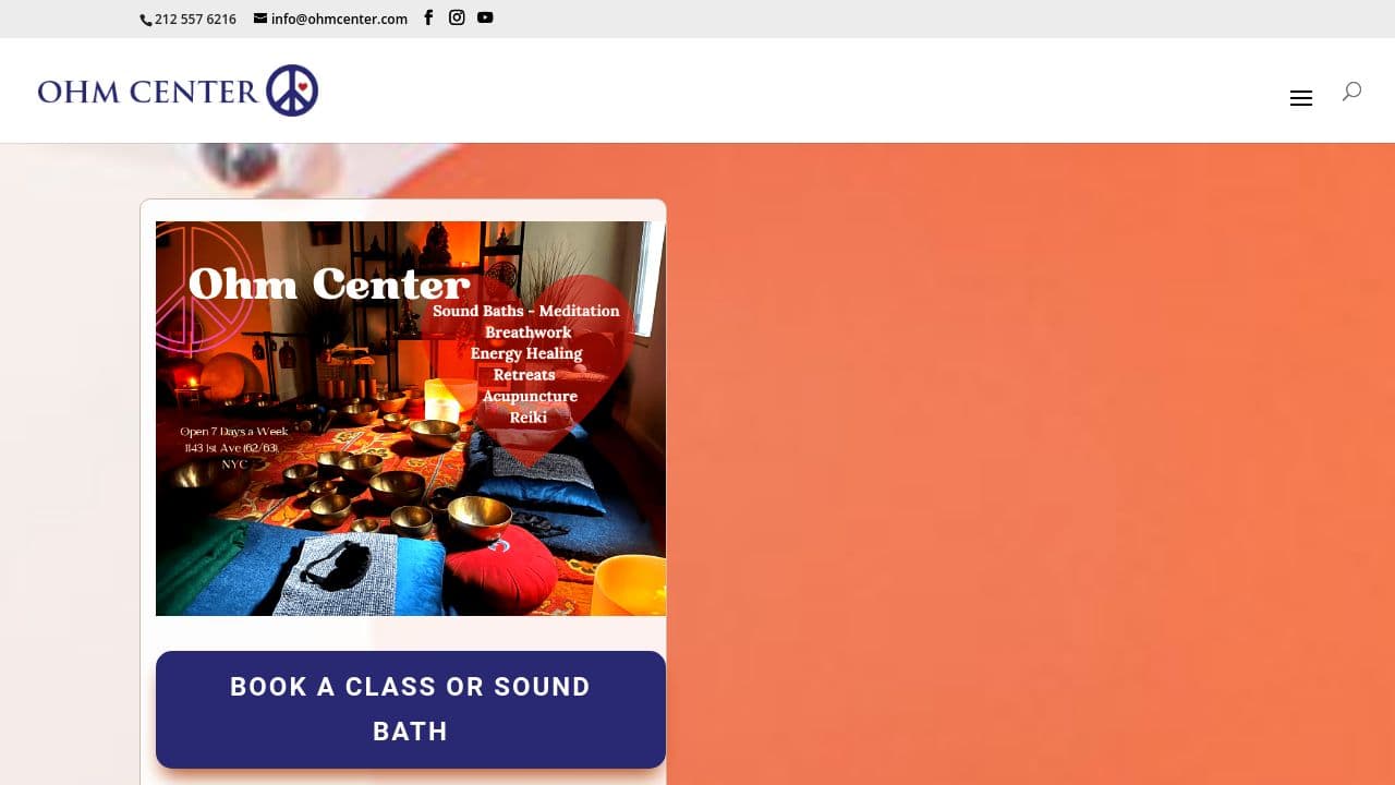 OHM Center  website screenshot