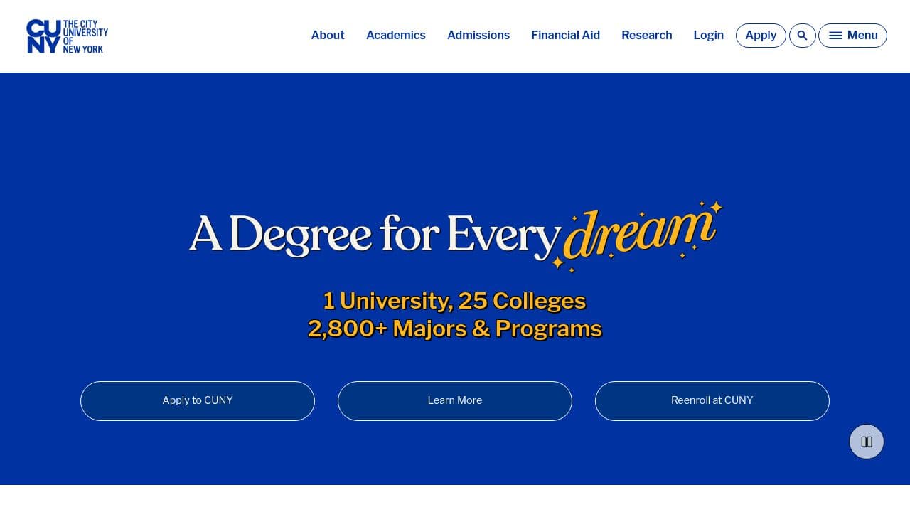 Zicklin School of Business website screenshot