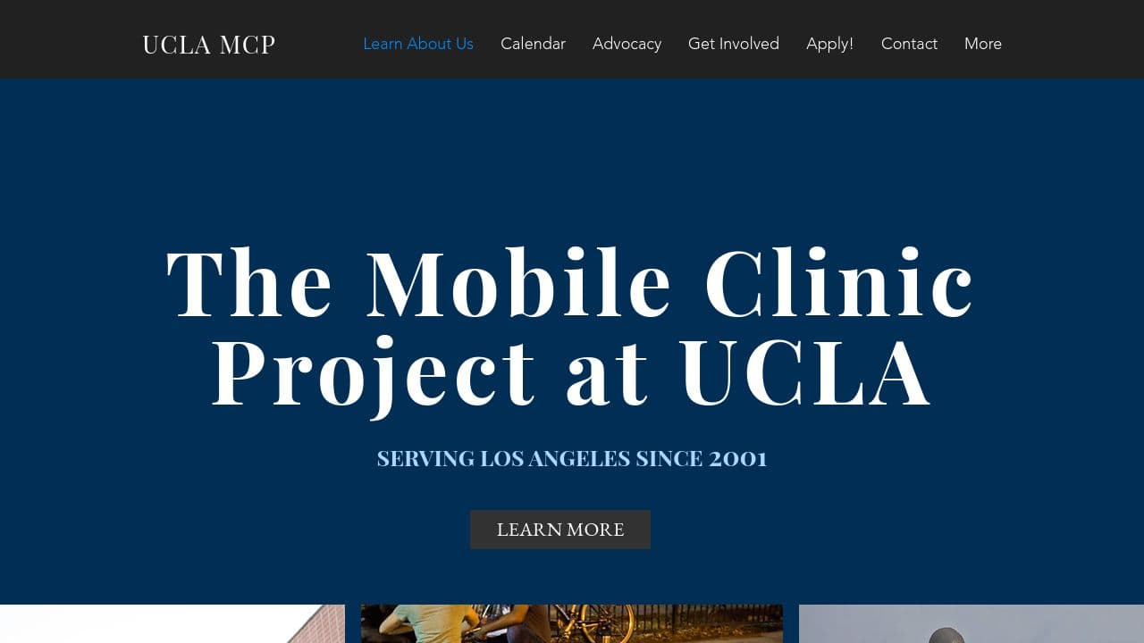 Mobile Clinic Project at UCLA website screenshot