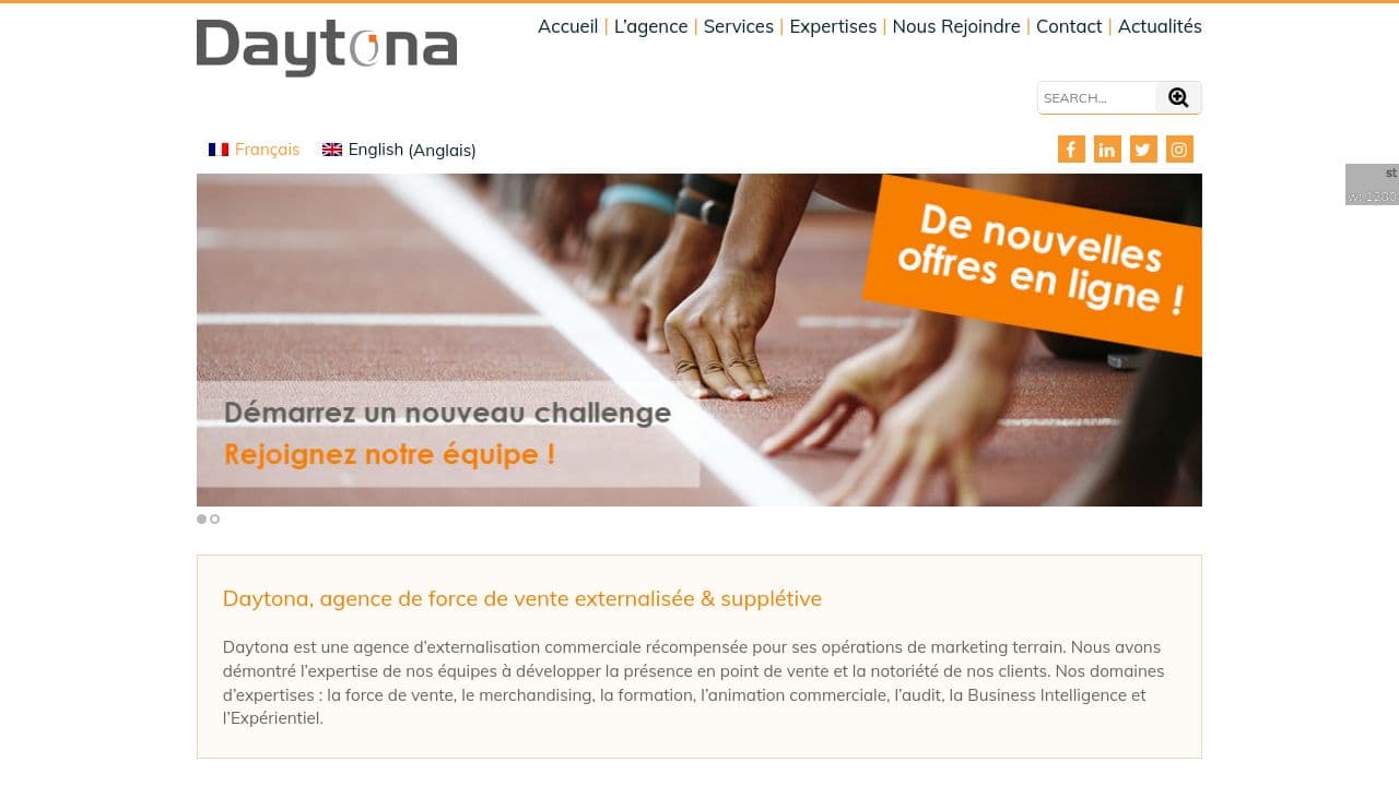 Daytona website screenshot