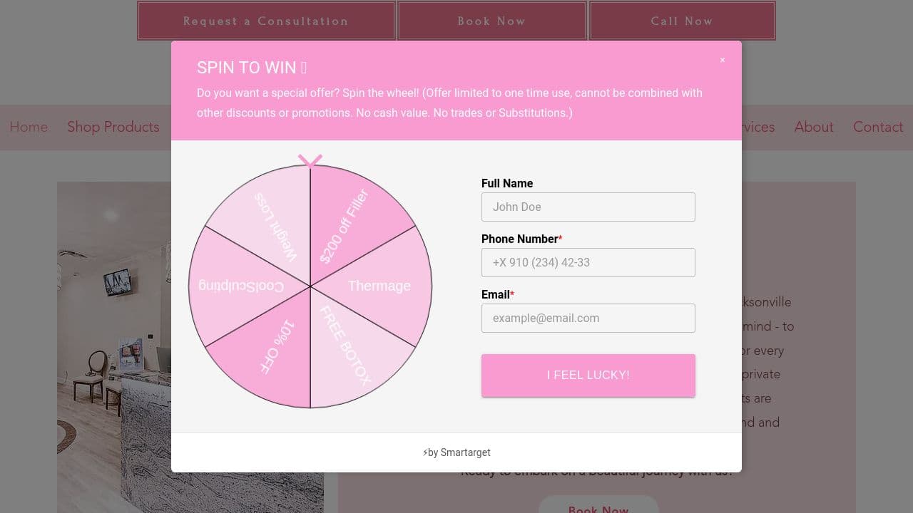 Youthful Medical Spa website screenshot