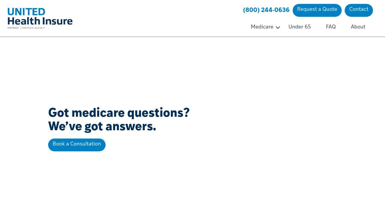 united health insure website screenshot