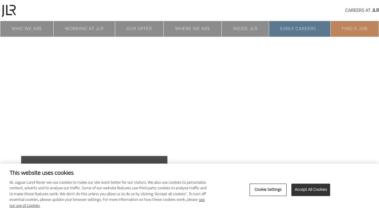 JLR website screenshot