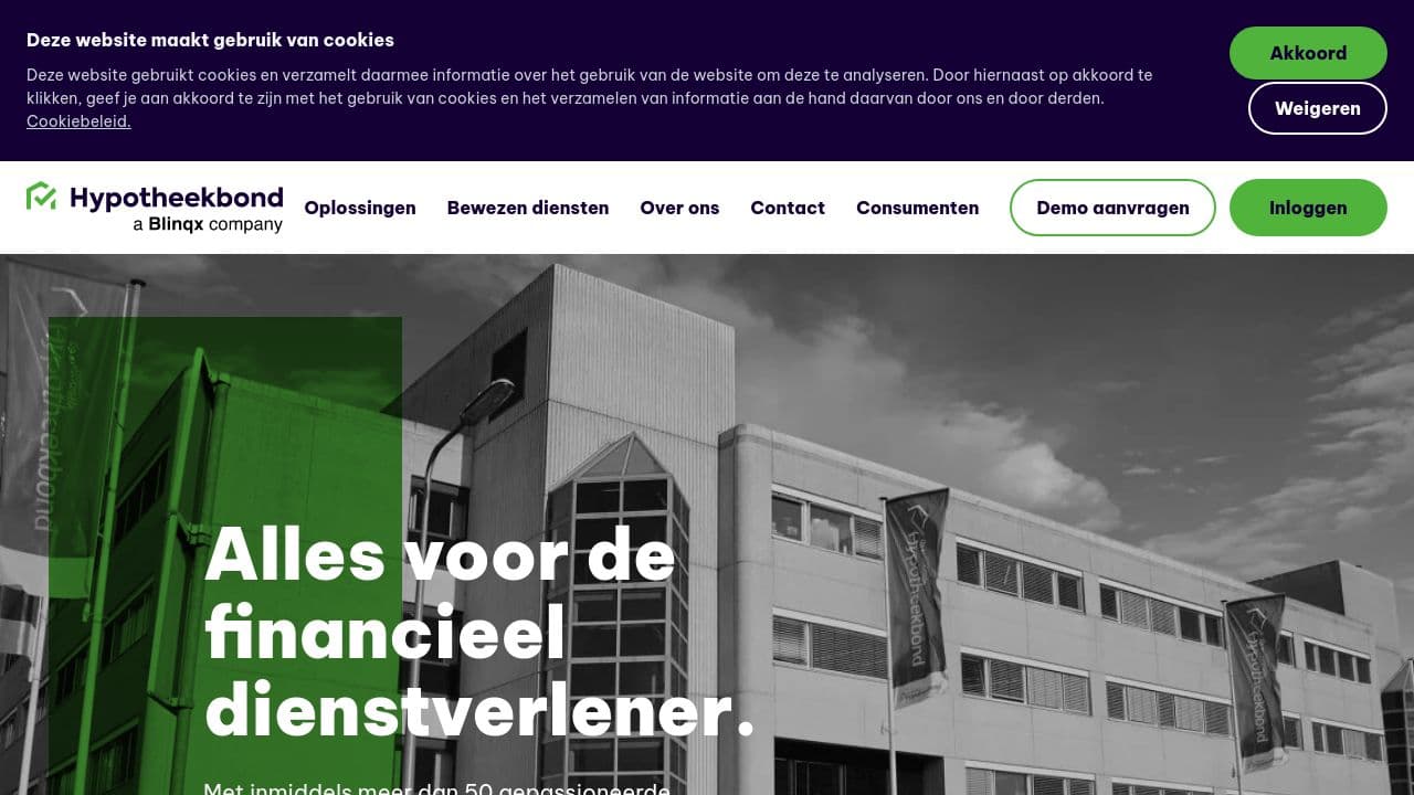 De Nationale Hypotheekbond | A Blinqx company website screenshot