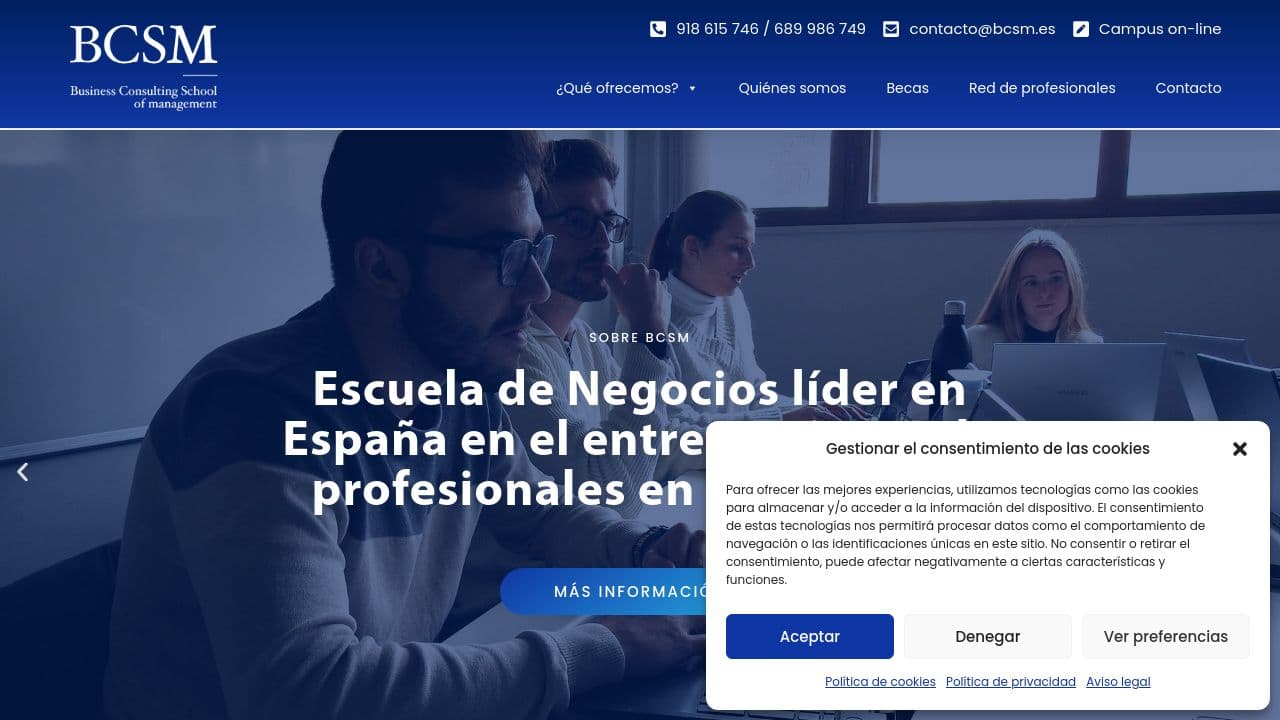 BCSM Business Consulting School of Management website screenshot