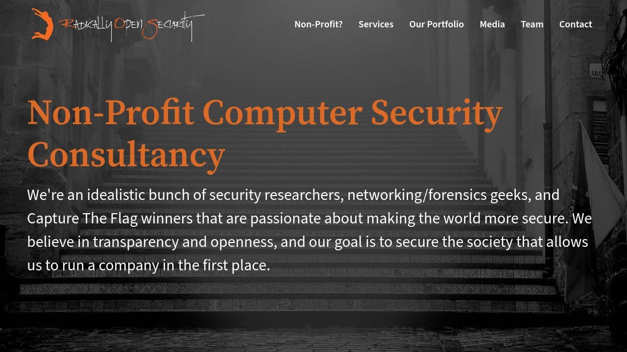 Radically Open Security website screenshot