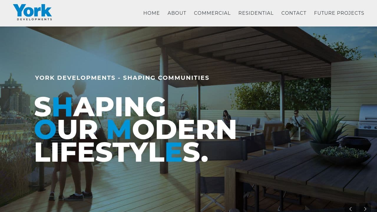 York Developments website screenshot