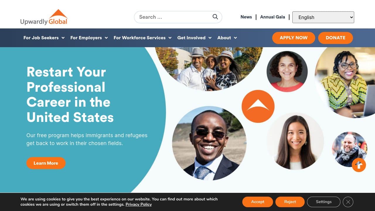 upwardly global website screenshot
