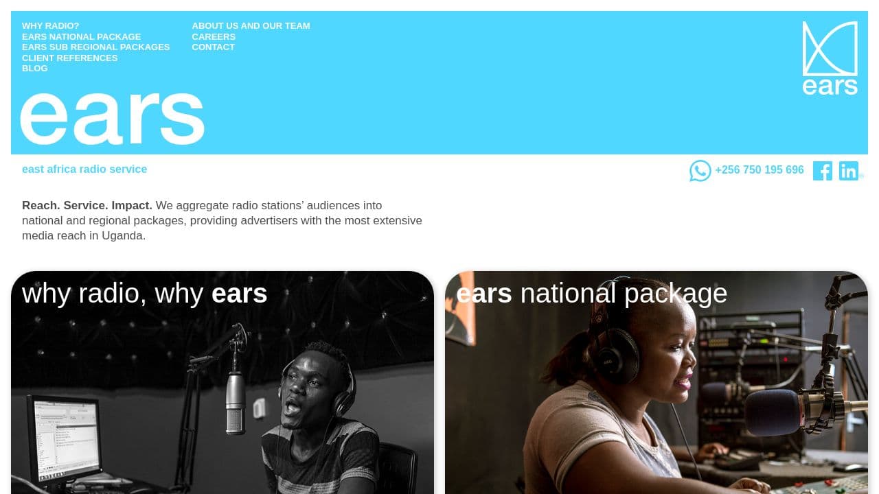EARS website screenshot