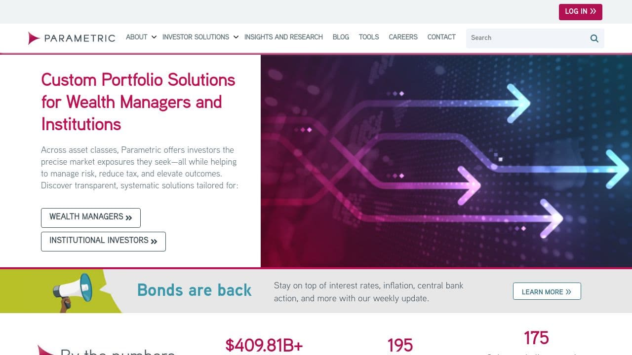 Parametric website screenshot