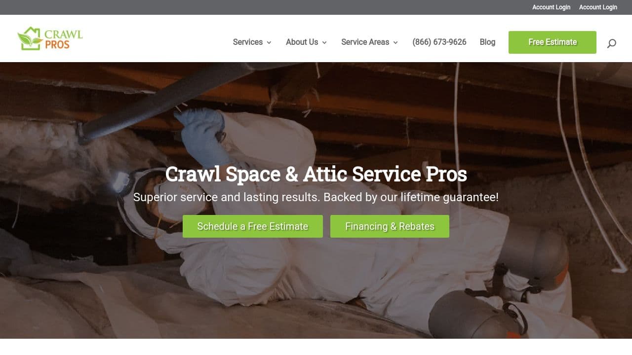 Crawl Space Cleaning Pros Inc website screenshot