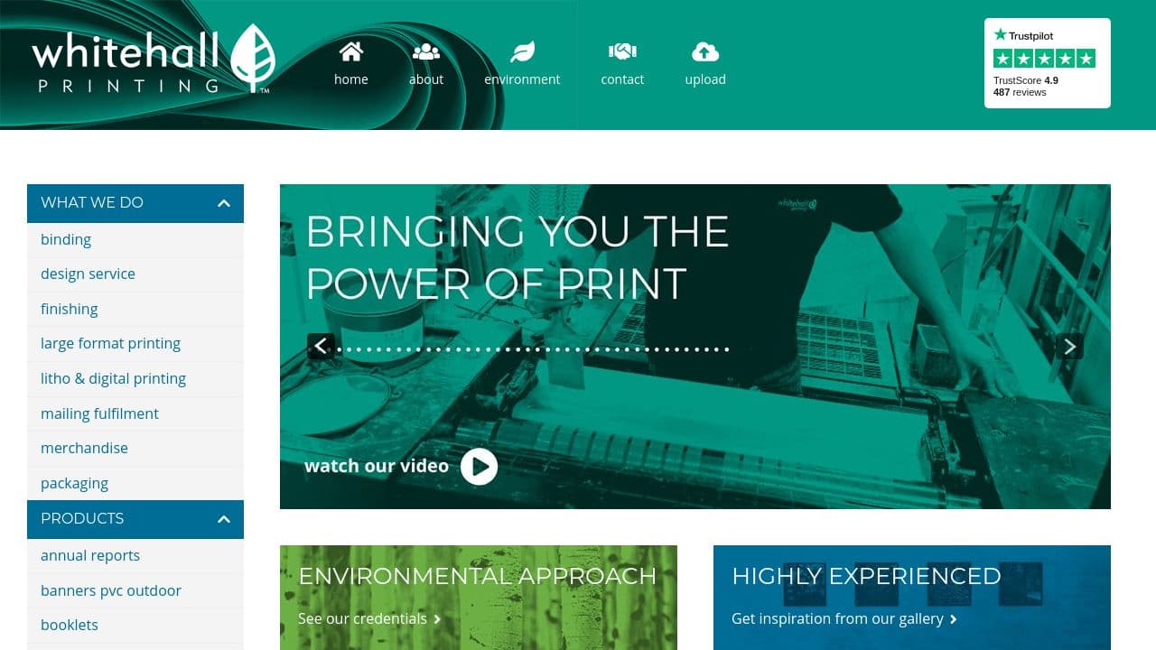 Whitehall Printing website screenshot