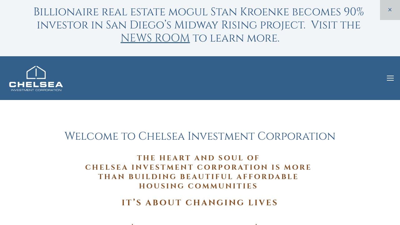Chelsea Investment Corporation website screenshot
