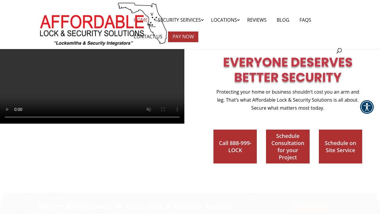 Affordable Lock & Security website screenshot