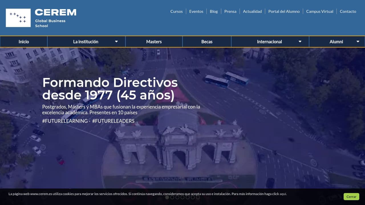 Cerem Global Business School website screenshot