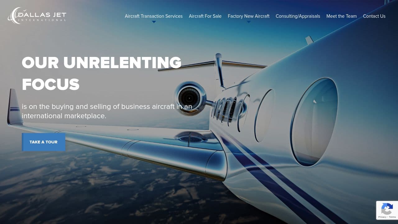 Dallas Jet International website screenshot