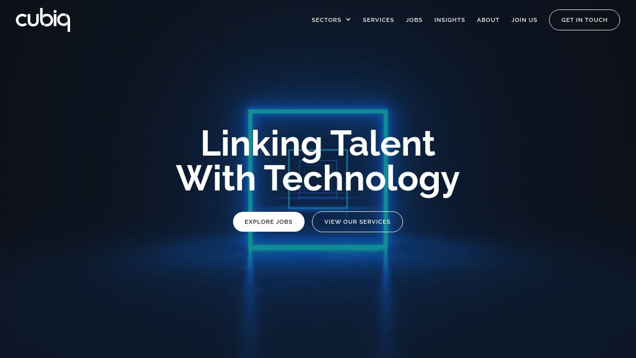 Cubiq Recruitment website screenshot