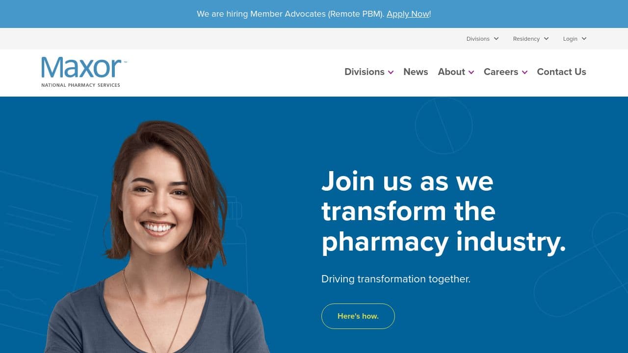Maxor National Pharmacy Services, LLC website screenshot