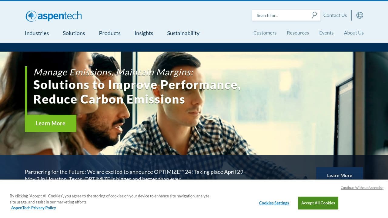 AspenTech Subsurface Science & Engineering website screenshot