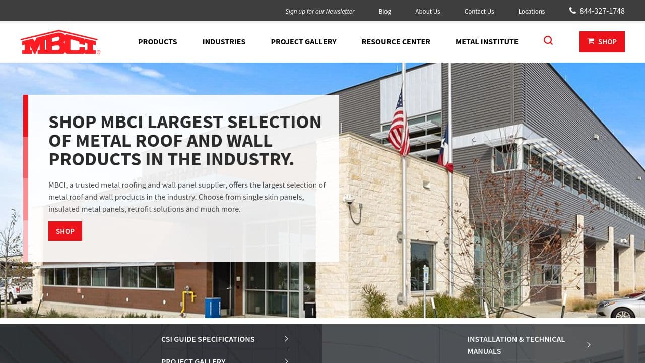 MBCI website screenshot