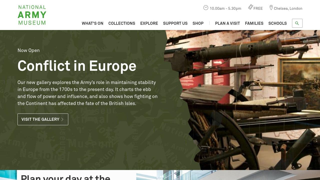 National Army Museum website screenshot