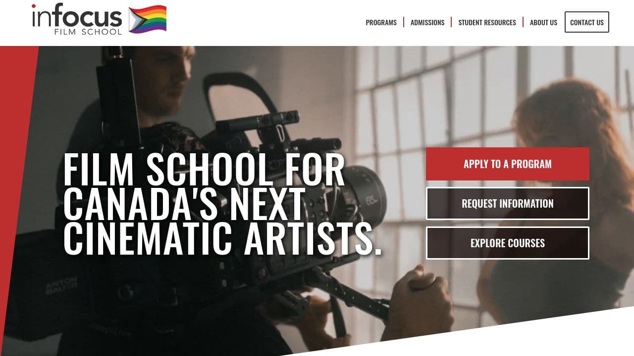 InFocus Film School website screenshot