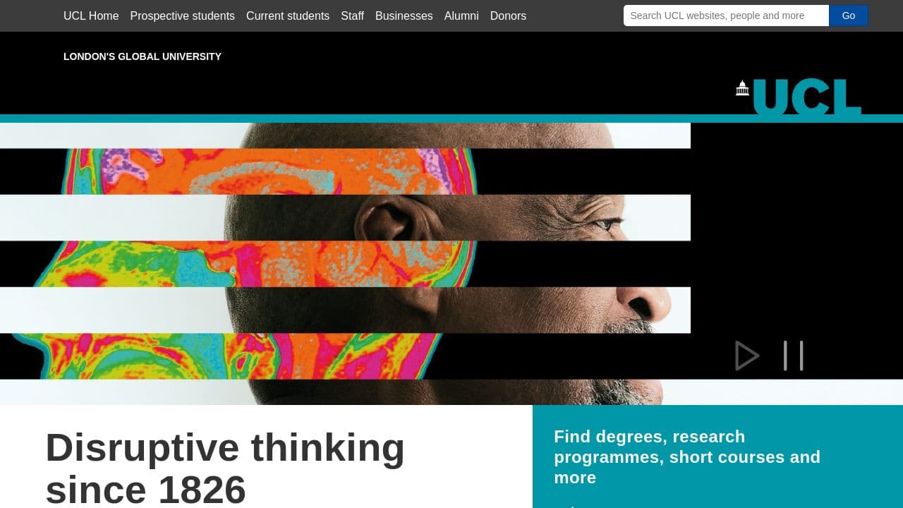 UCL School of Management website screenshot